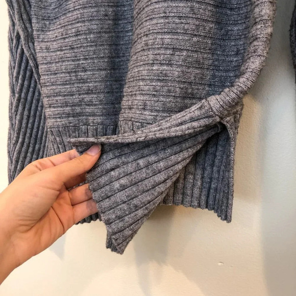 MOTH Anthropologie Knit Cowl Neck Ribbed Grey Sweater Women's XS - Picture 7 of 7